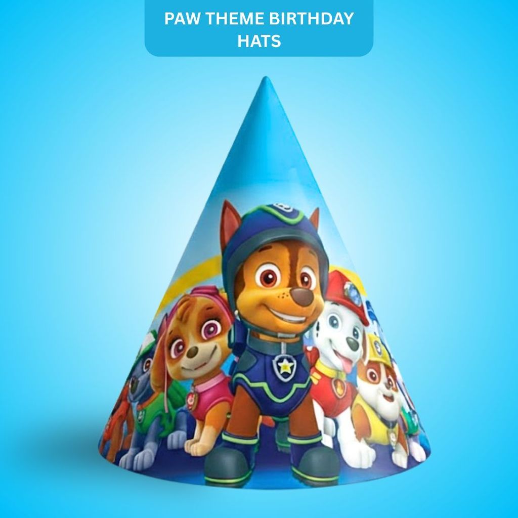 Paw Patrol Theme Birthday Caps - 8PC - Party and Festive Needs | Buy online on ZillyBuy
