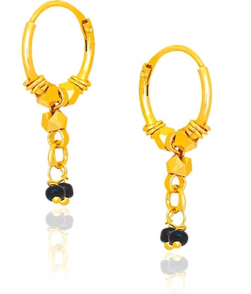 LUV FASHION Golden Hoops Earrings ( Pack of 1 )