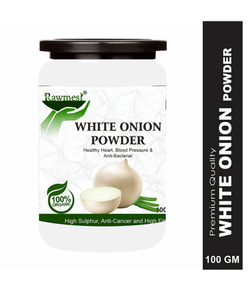 Rawmest 100% Pure White Onion For Healthy Hart Powder 100 Gm Pack of 1