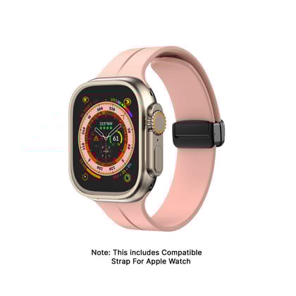 Lilly - Soft Steel Magnetic Buckle Apple Watch Strap - Pink-Pink / 38/40/41mm