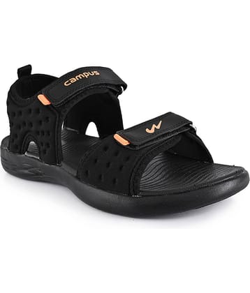 Campus Black Synthetic Floater Sandals