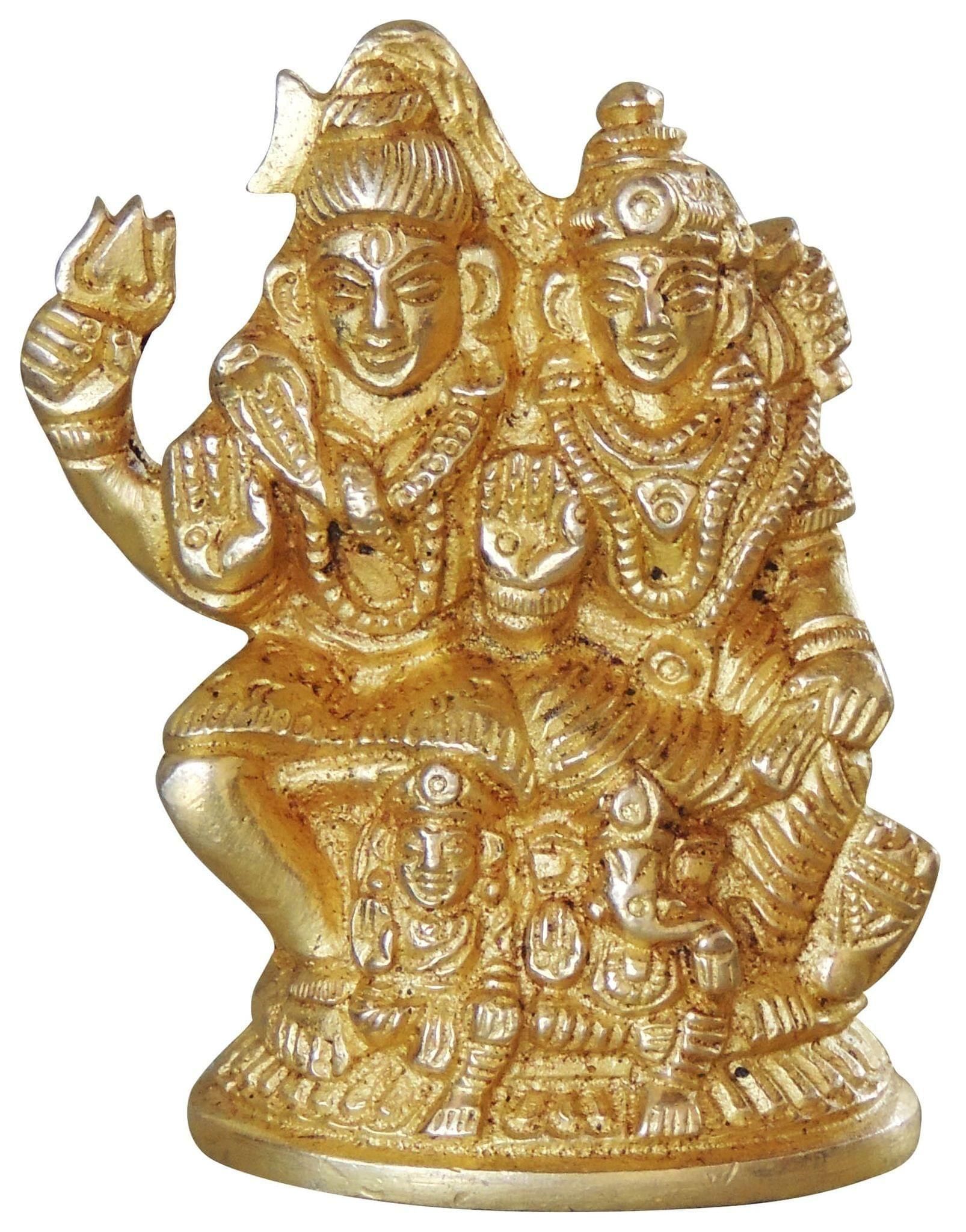 Brass Showpiece Shiv Parivar Idol Statue  - 2*1*2.5 inch (BS1045 D)