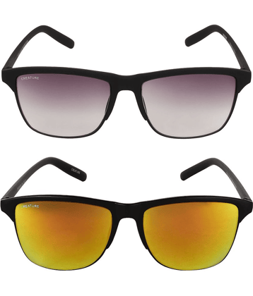 Creature - Black Square Sunglasses ( Pack of 2 )