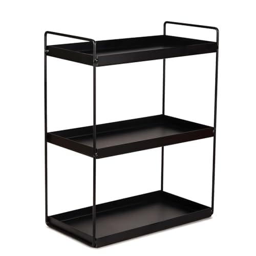 Cri8Hub Metal Stand 3-Tier Standing Rack for Home, Bathroom Countertop Storage Shelf, Cosmetic Organizer