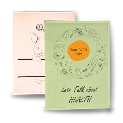 Silk Printed File Folders Set of 2 Green and Pink