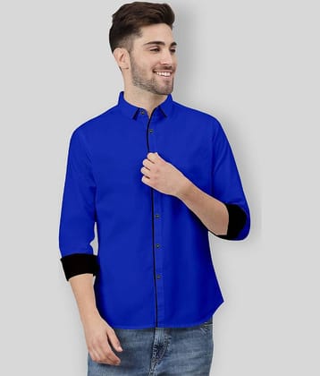 P&V CREATIONS - Blue Cotton Blend Regular Fit Men's Casual Shirt (Pack of 1)