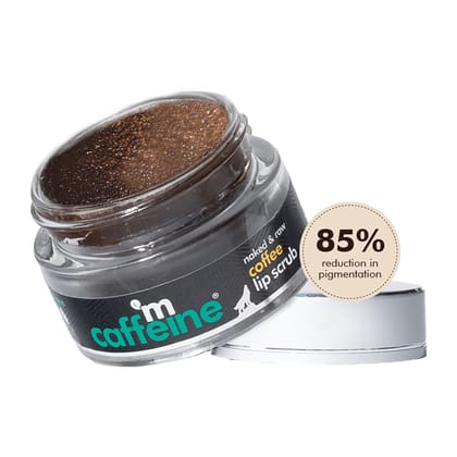 mCaffeine Coffee Lip Scrub Balm - 85% Reduction in Dark Lips & Pigmentation | Heals Dry & Chapped Lips | With Natural Sugar, Cold Pressed Coconut Oil & Coffee Scrub | 100% Vegan (12gm) mCaffeine Coffee Lip Scrub Balm - 85% Reduction in Dark Lips & Pigmen