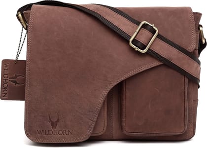 WildHorn Genuine Leather Messenger Bag for Men | Compact, Stylish & Durable | Flap Closure | Adjustable Strap | 1-Year Warranty WildHorn Genuine Leather Messenger Bag for Men | Compact, Stylish & Durable | Flap Closure | Adjustable Strap | 1-Year Warrant