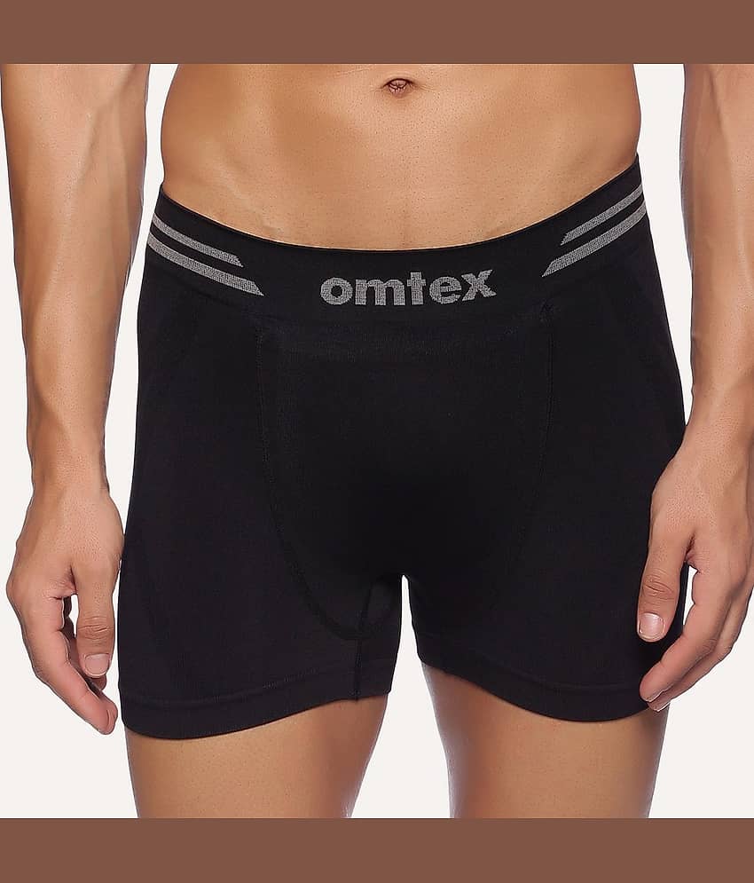 Omtex Pack of 1 Nylon Trunks For Men's ( Black )