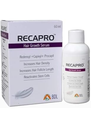 Recapro Hair Growth Serum, Redensyl + Capixyl + Procapil, Increases Hair Density (60ml) Recapro Hair Growth Serum, Redensyl + Capixyl + Procapil, Increases Hair Density (60ml) - White / 60 ml (Pack of 1)