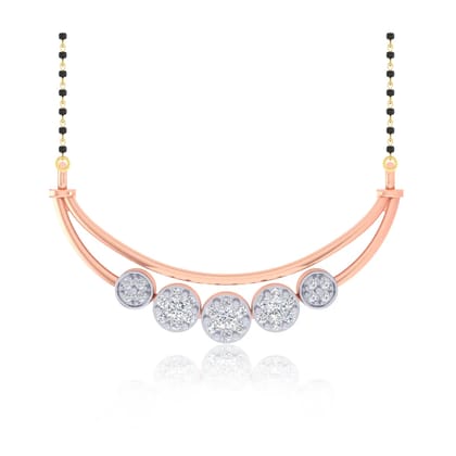 Senco Gold 18K Rose Gold Coruscating Shine Diamond Mangalsutra (Gold Weight -  1.3 g / 0.24 Ct / HI-SI)