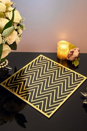 Black & Gold  Chevron: Placemat