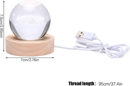 SPARKWORLD Crystal Ball Solar System Decorative LED Light 3D Engraved Glass Sphere with Wooden Base | Night Lamp & Desk Decor | Pack of 1 | Size: 2 cm SPARKWORLD Crystal Ball Solar System Decorative LED Light 3D Engraved Glass Sphere with Wooden Base | Night Lamp & Desk Decor | Pack of 1 | Size: 2 cm