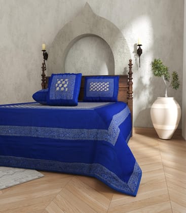 Maharani Touch Silk Bedsheet with Pillow Covers