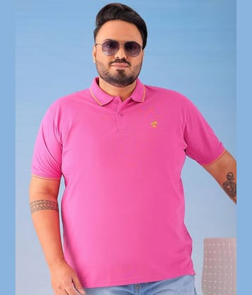 HARDSODA Pack of 1 Cotton Blend Regular Fit Solid Half Sleeves Men's Polo T Shirt ( Pink )