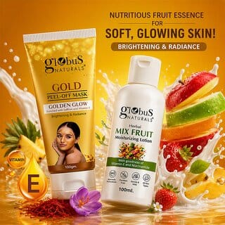 (Combo of 2) Globus Gold Peel Off Mask (100ml) + Mix Fruit Moisturizing Body Lotion (100ml)
