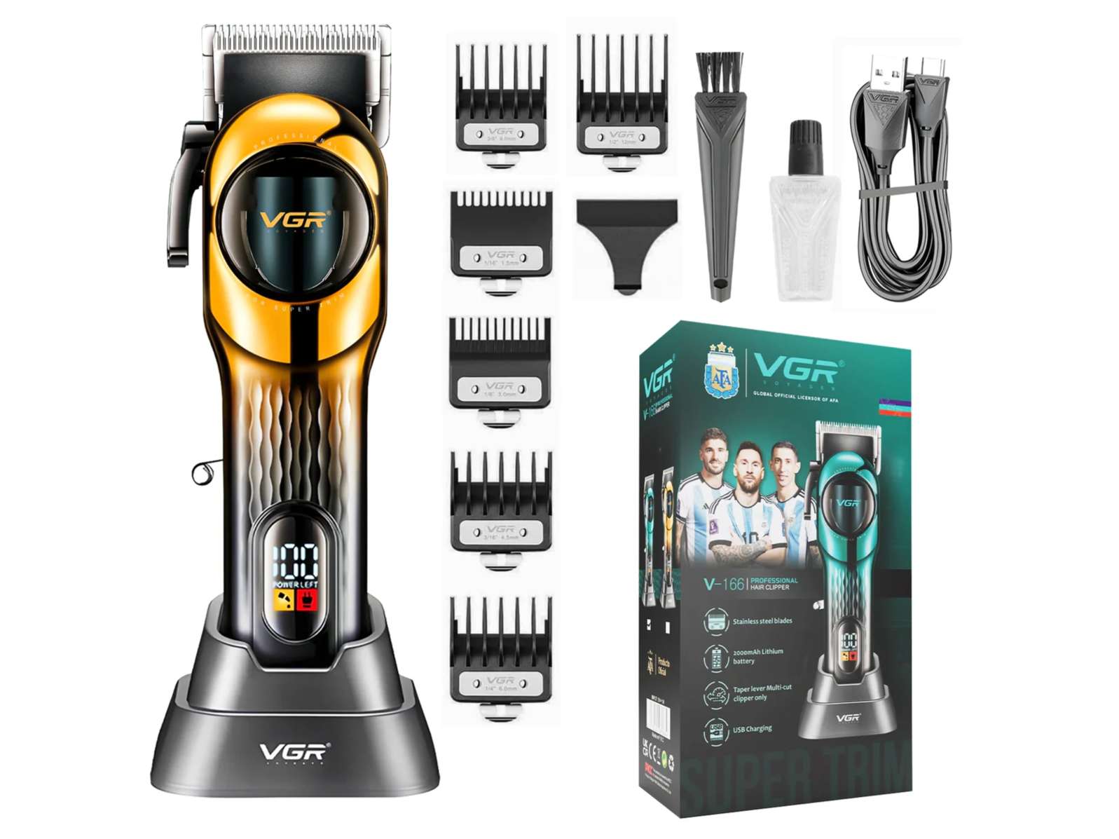 VGR V-166 Professional Hair Clipper for Salon Professionals and Personal Use - Gold