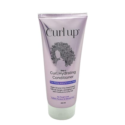 Curl Up Curl Hydrating Conditioner | For Frizzy, Wavy & Curly Hair | Sulphate Paraben & Silicone Free - 200 ML Curl Up Curl Hydrating Conditioner | For Frizzy, Wavy & Curly Hair | Sulphate Paraben & Silicone Free - 200 ML - Off White / 200 ml (Pack of 1)