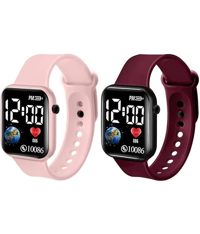 Svats Pink Silicon Digital Men's Watch