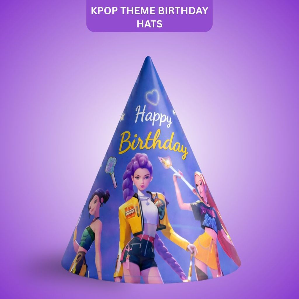 KPOP Theme Birthday Caps - 8PC - Party and Festive Needs | Buy online on ZillyBuy