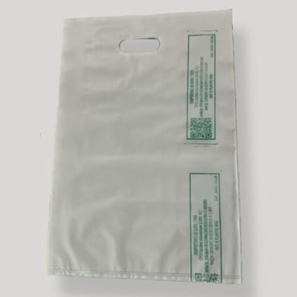 Enviclean White D-Cut Packaging Bag (100kg) | Integrated Die-Cut Handle | Boutique & Gift Packaging