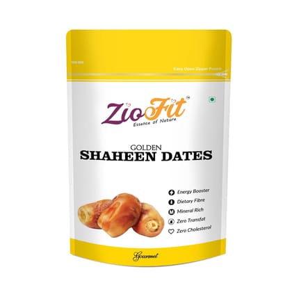 Ziofit Golden Shaheen Dried Dates 500g, Dry Fruit for Weight Management, Soft Chewy Texture & Sweet Caramel Taste