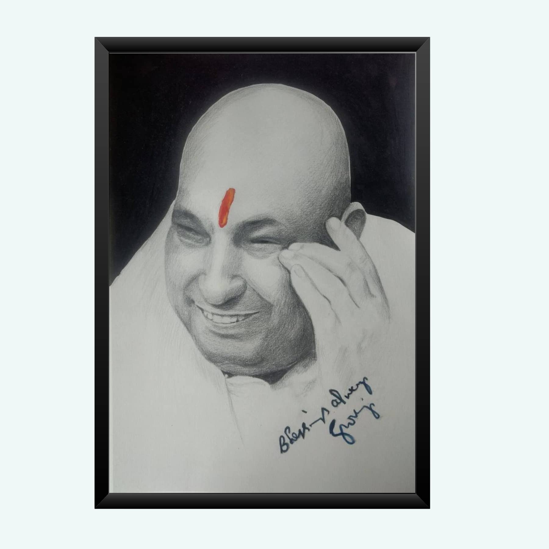 NOKKES Guru ji Best Poster Photo With Frame For Home Bedroom Living room office Photo Frame Size 8X12 In_18