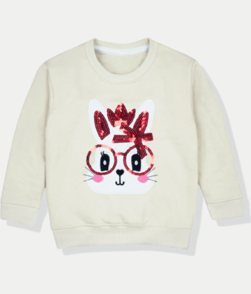 mustmom Girls Fleece Sweatshirt ( Off White )
