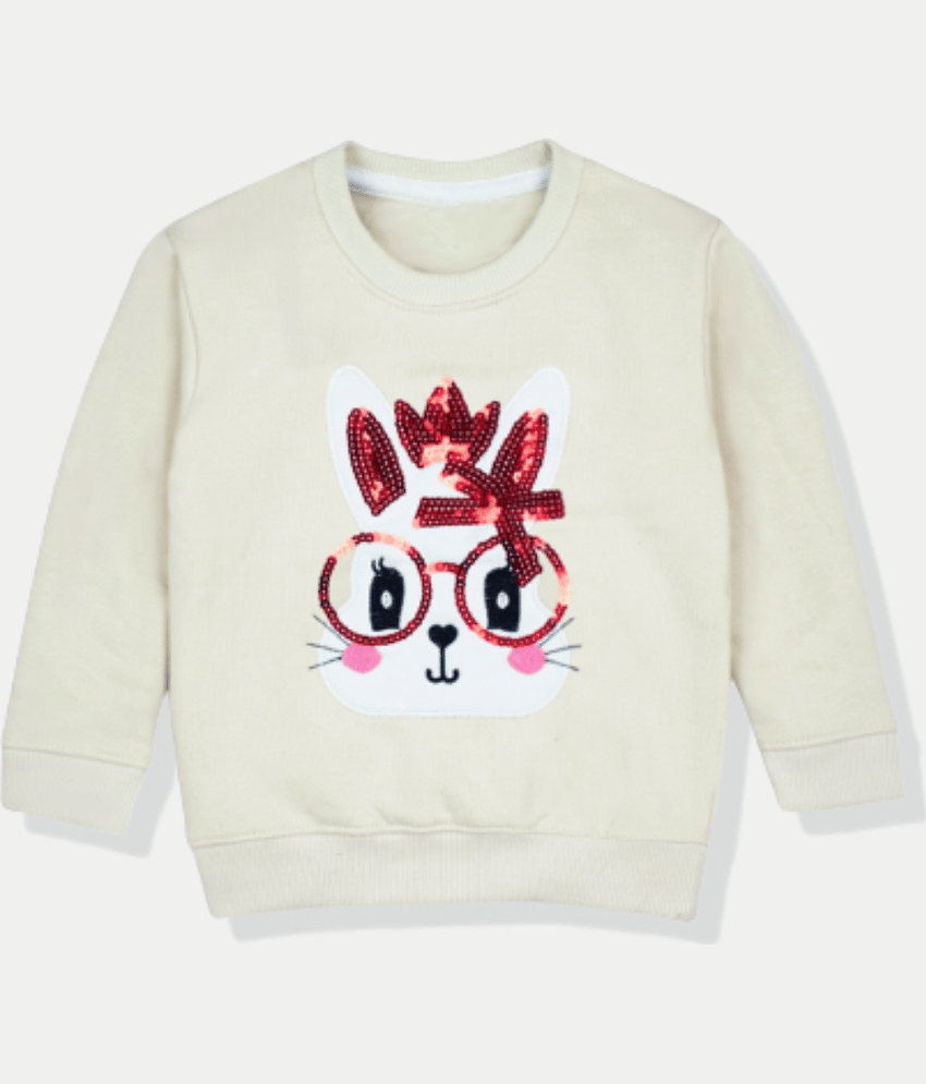 mustmom Girls Fleece Sweatshirt ( Off White )