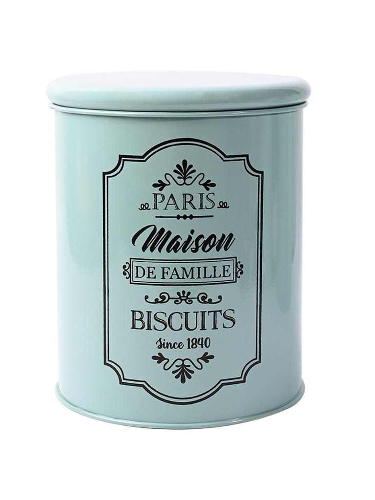 Metal Tea & Sugar Jar (Each 900 Ml) + Cookie & Namkeen Jar (Each 1700 Ml) - Green, Set Of 4