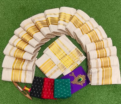 KERALA STYLE ELEGAND SETMUNDU WITH BLOUSE