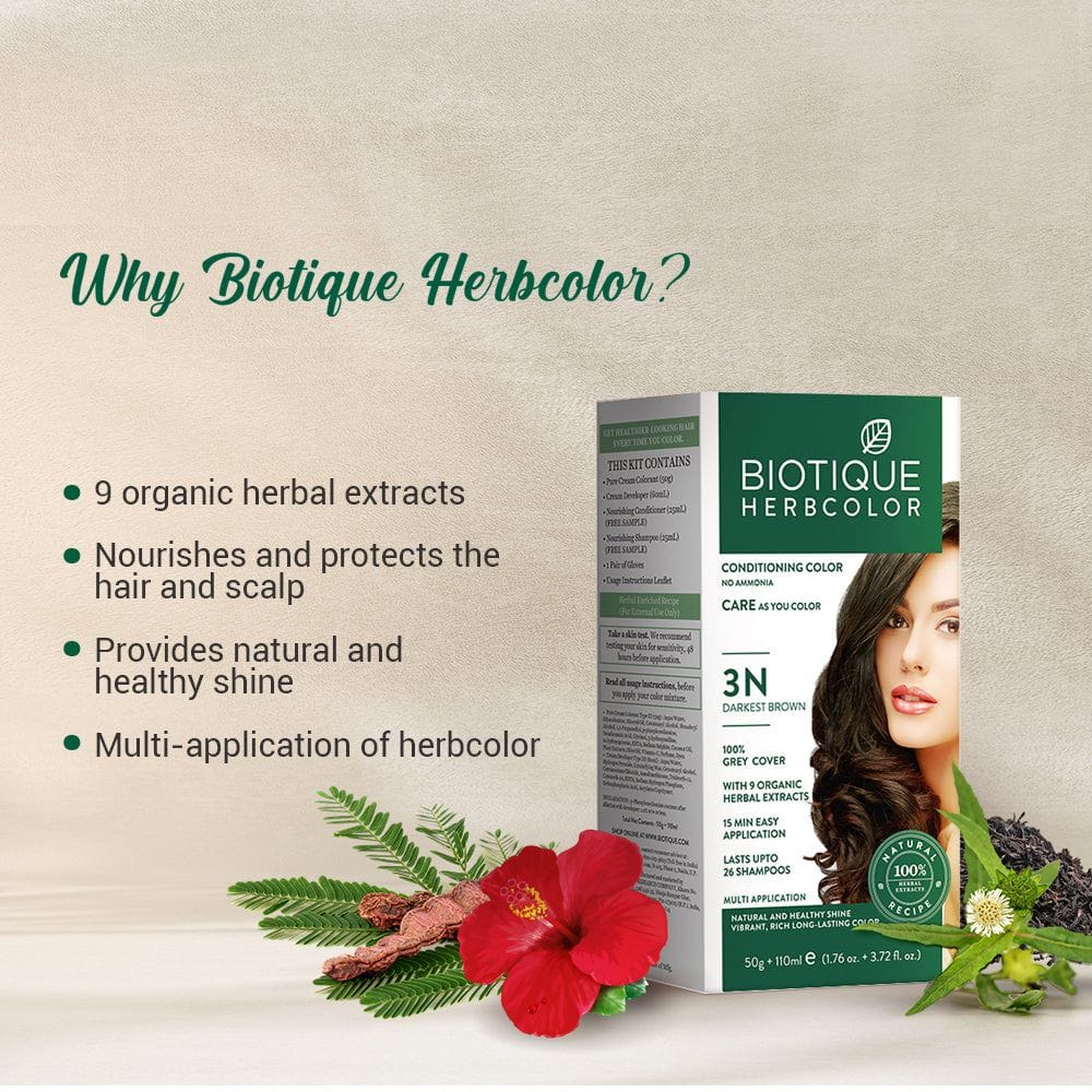 Biotique Herbcolor 3N Darkest Brown 50g + 110ml