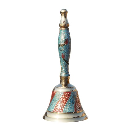 Brass Bell No. 2 Blue Colour, Height : 7 Inch (ZMAS166 B)