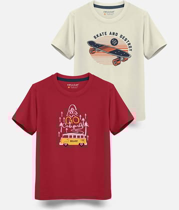 HELLCAT Pack of 1 Boys Cotton Blend T-Shirt ( Multicolor )