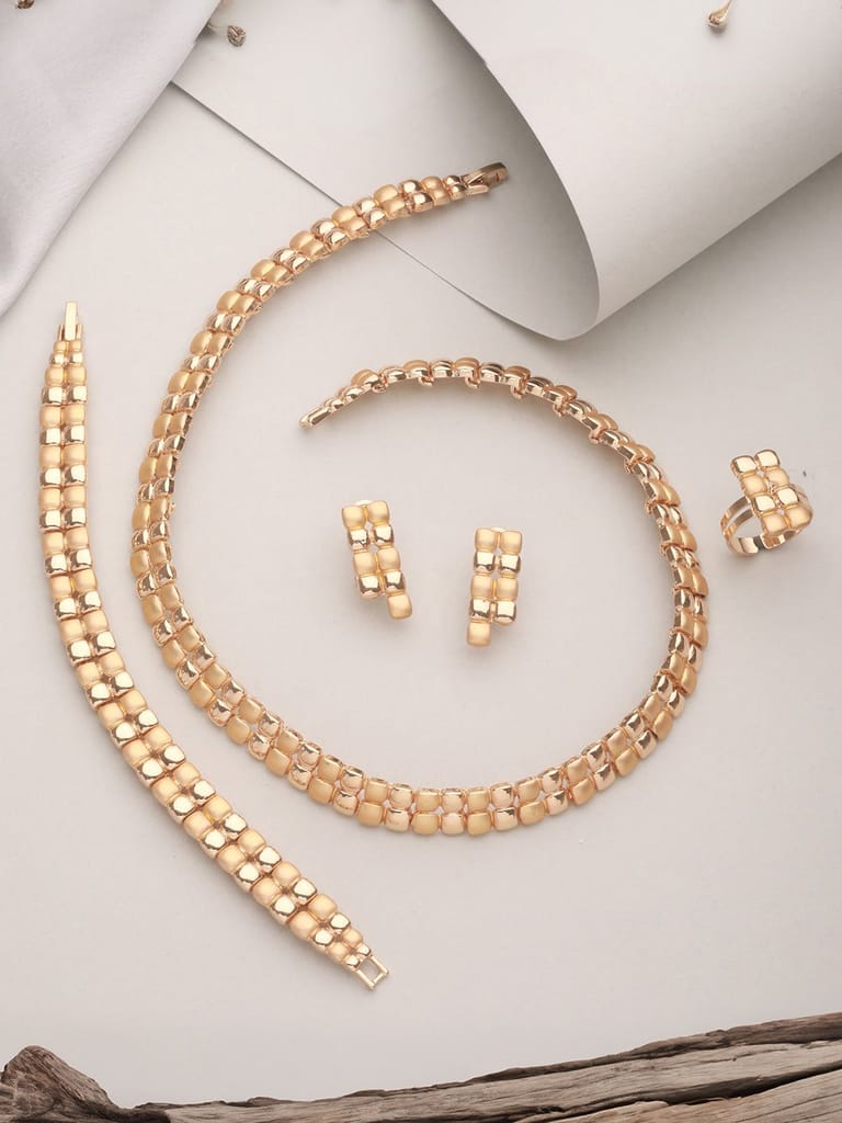 Anti-Tarnish 18k Gold Plated Ball Statement Combo Jewellery Set - Jewellery Sets | Buy online on ZillyBuy