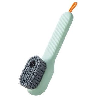 Plastic Soap Dispensing Cleaning Brush with Handle Reusable Scrubbing Brush for Shoes, Clothes, and Household Cleaning