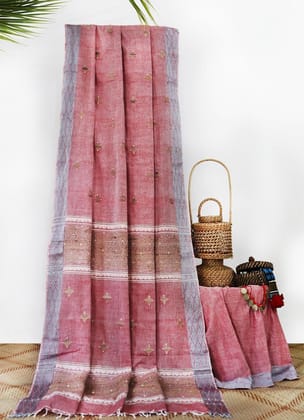 Handwoven Cotton x Eri Silk Saree