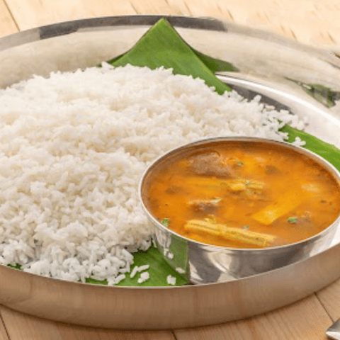 Sambar With Steamed Rice