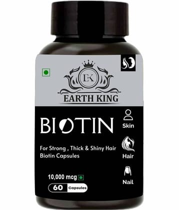 Earth King Biotin Capsule For Hair Growth & Hair Care Capsule, 60 Capsules (Pack of 1)