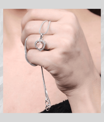 AKLINA Silver Pendant set ( Pack of 1 )