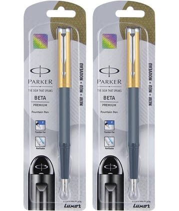Parker Parker Beta Premium Ct Fountain Pen (Pack Of 2, Blue, Black)