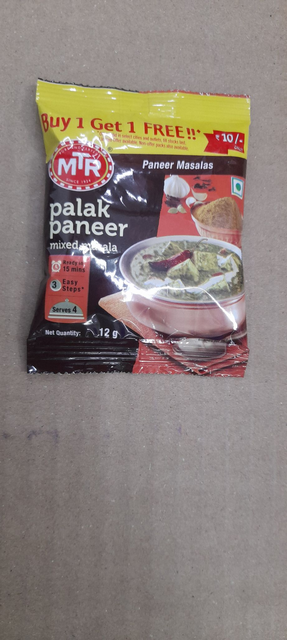 Mtr palak paneer mixed masala buy 1 get 1 free