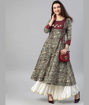 Yash Gallery - Multicolor Cotton Women's Flared Kurti ( Pack of 1 )