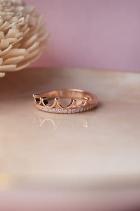 Crown Sterling Silver Ring-US 6 = 16.5mm Diameter / Rose