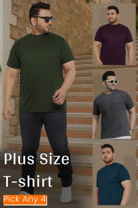 Pick Any 4 Men Plus Size T-shirt-2XL