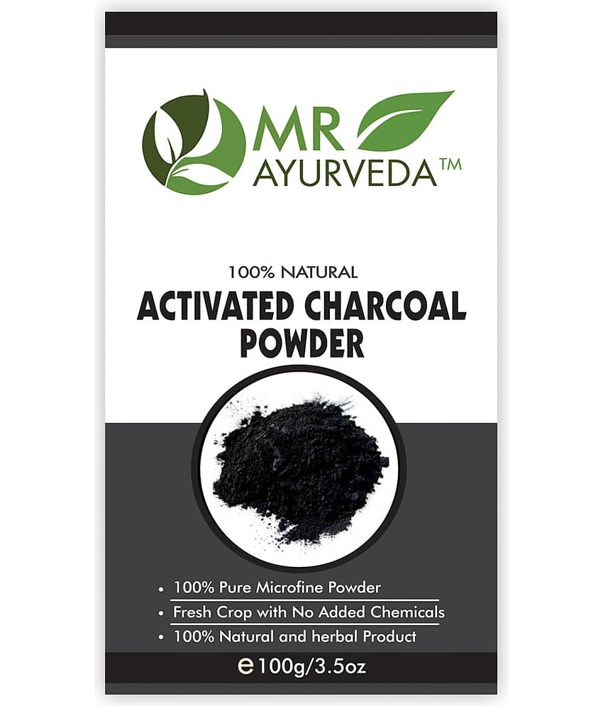 MR Ayurveda 100% Natural Activated Charcoal Powder Face Pack Masks 100 gm