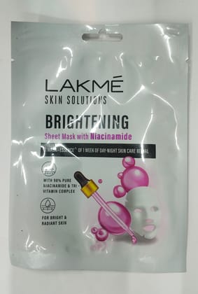 Lakme skin solutions brightening sheet mask with niacinamide 