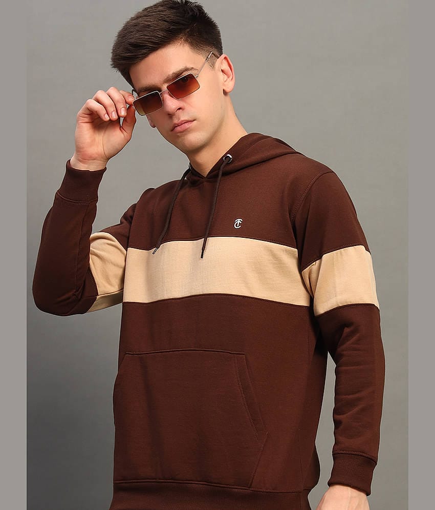 THE CASUALS Cotton Blend Hooded Men's Sweatshirt - Brown ( Pack of 1 )
