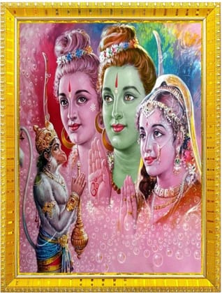 NOKKES Hanuman Bajrangbali Hanumanji Maruti Golden 5X7 Inch Photo Frame_AQW45