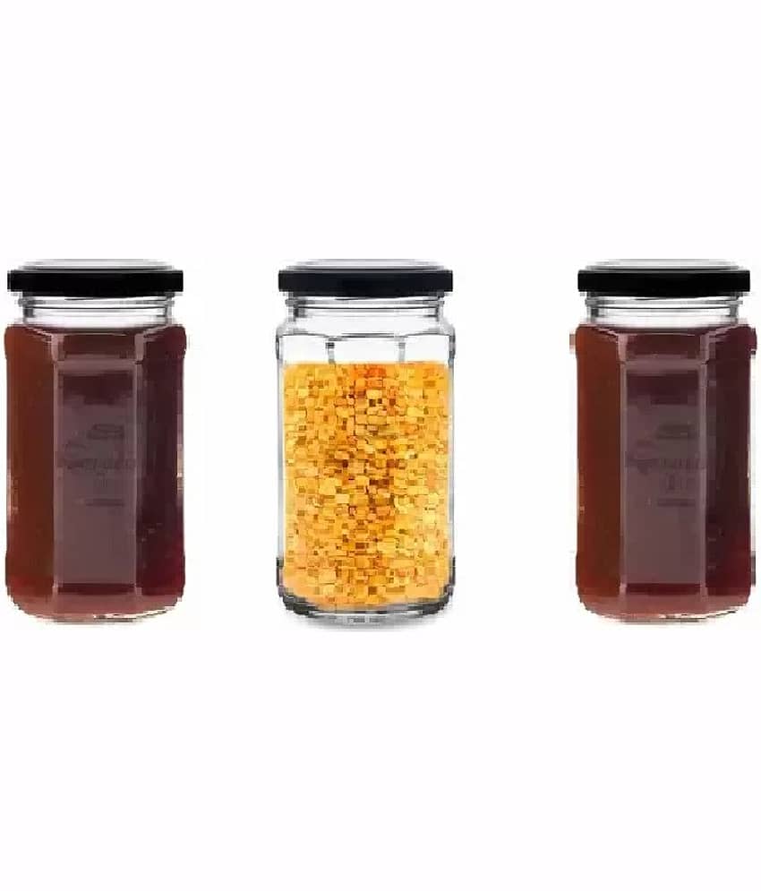 Croco Glass Transparent Spice Container ( Set of 12 )